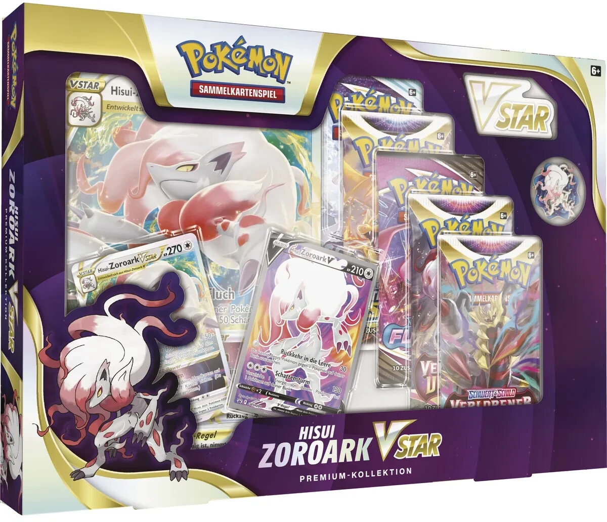 Pokemon TCG - Schwert & Schild SWSH: Hisui Zoroark V Star Premium Kollektion DE